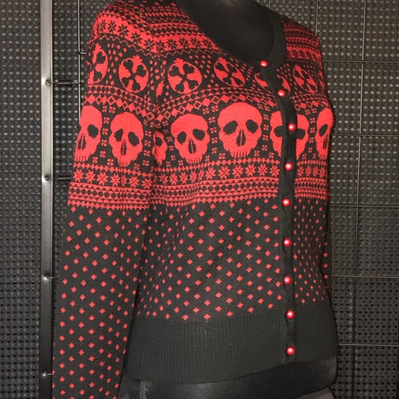 Hell Bunny Skull Button Down Cardigan - Picture 3 of 13